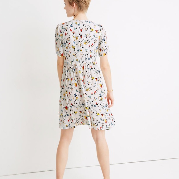 Madewell Tie-Front Mini Dress in Drifting Flowers - Picture 2 of 8